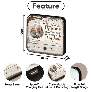 Family - When You Miss Me, Play This Song And Know I'm Here - Personalized Music Refrigerator Magnet