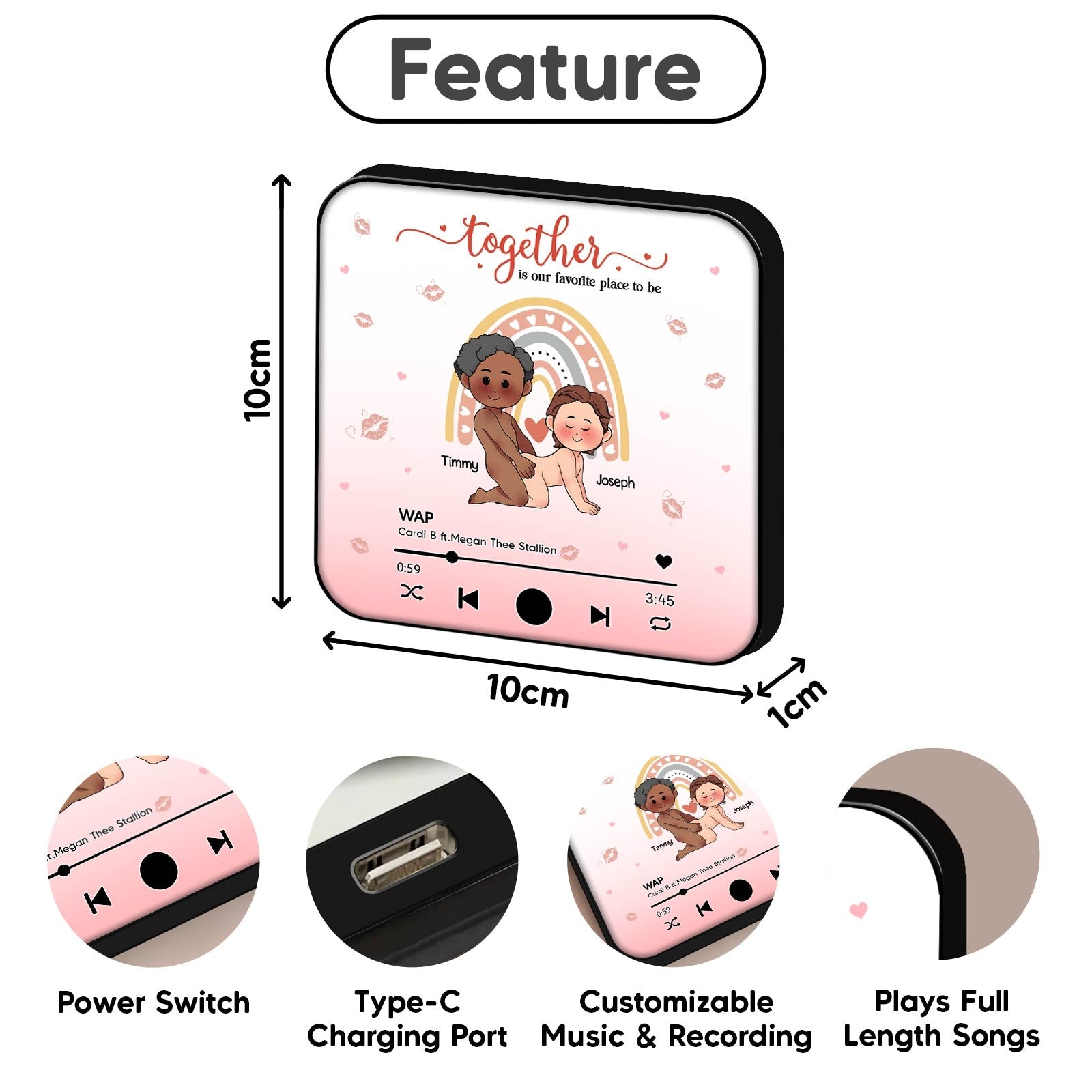 Couple - Together Is Our Favorite Place To Be - Personalized Music Refrigerator Magnet