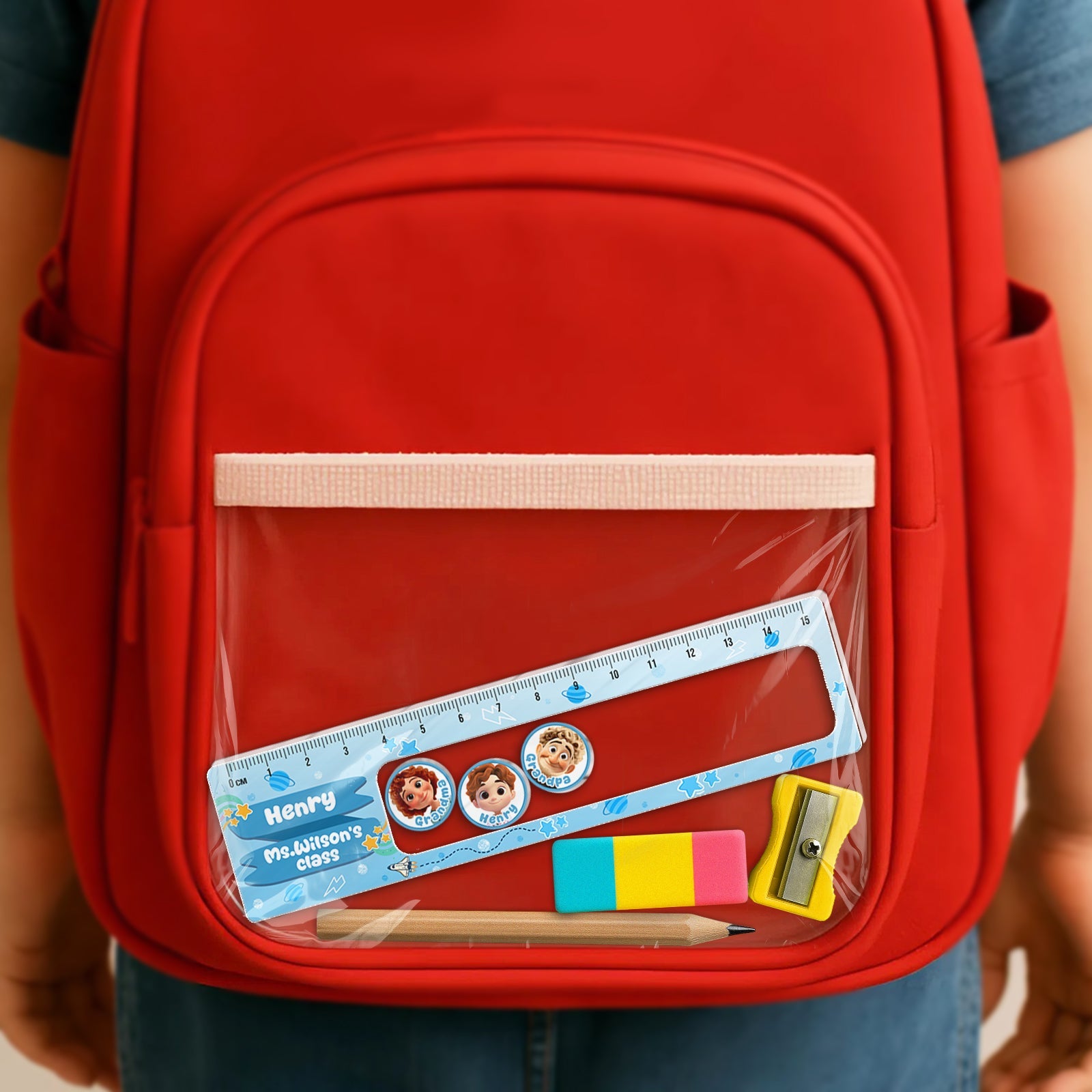 Family - Back To School - Personalized Shaking Charm Ruler