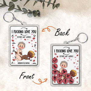 Couple - I F*cking Love You - Personalized Shaking Keychain