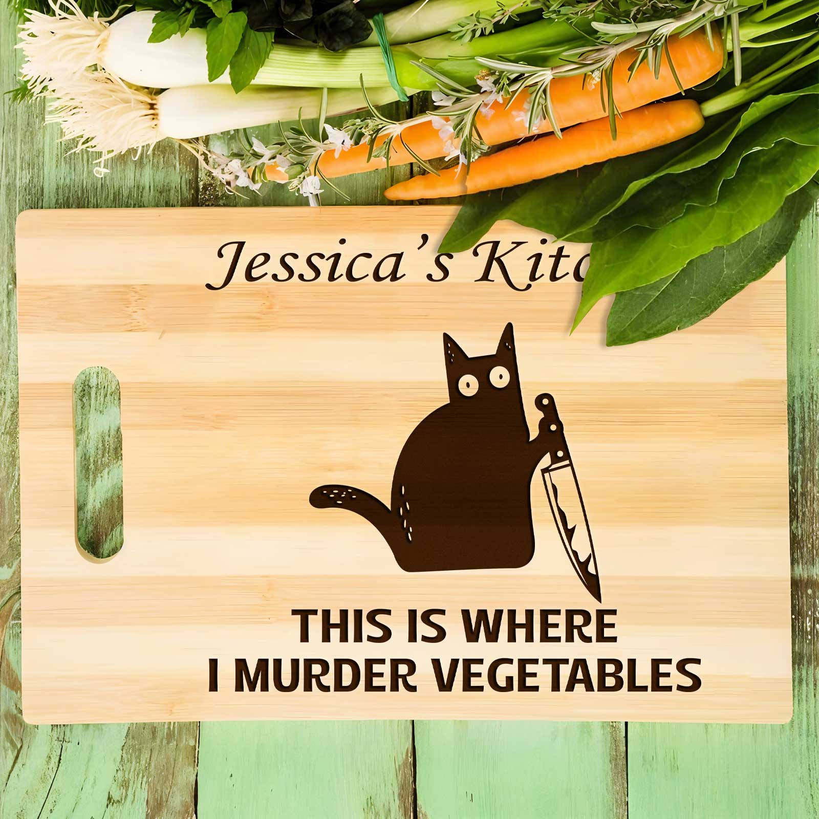 Pet Lover - This Is Where I Murder Vegetables - Personalized Cutting Board