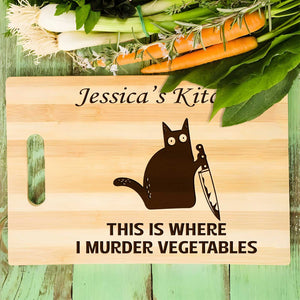 Pet Lover - This Is Where I Murder Vegetables - Personalized Cutting Board