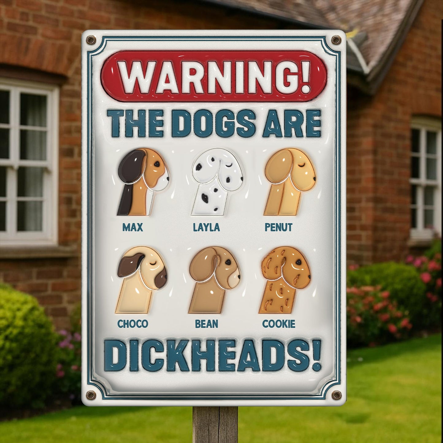 Pet Lovers - Warning - Personalized Inflate Classic Metal Sign