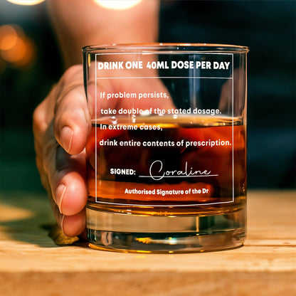 Gift For Besties or Coworkers - Drink One 40ml Dose Per Day - Personalized Wine Glass