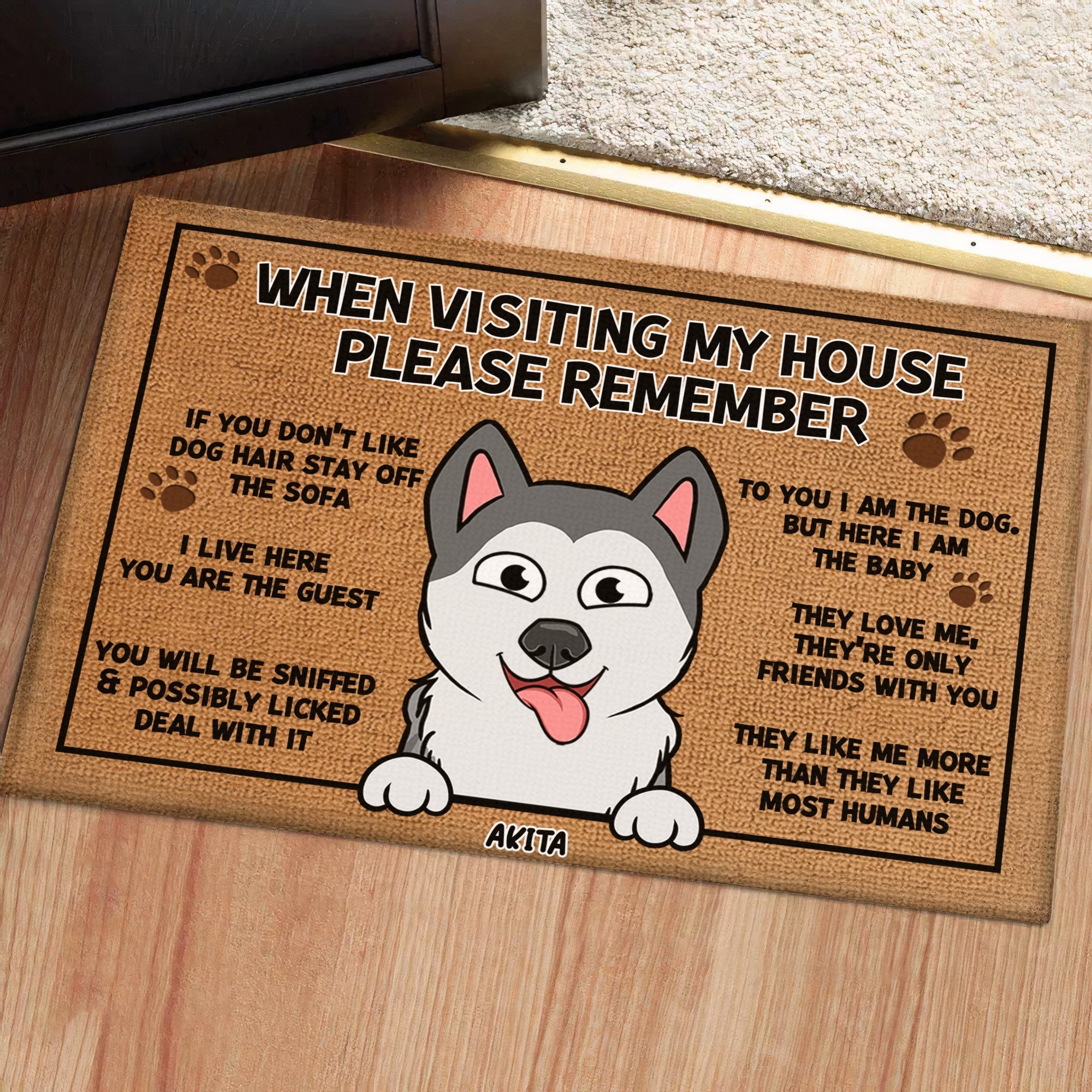 Pet Lover - When Visiting My House, Please Remember - Personalized Pet Decorative Doormat