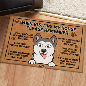 Pet Lover - When Visiting My House, Please Remember - Personalized Pet Decorative Doormat