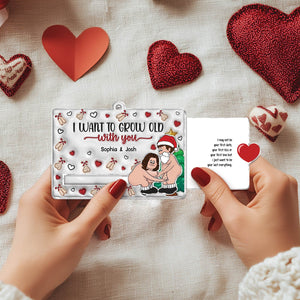 Couple - Love Is Supporting Each Other In Old Age - Personalized Acrylic Slider Card