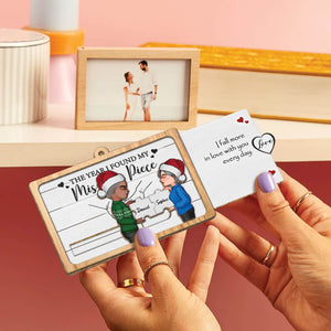 Couple - My Missing Piece - Personalized Wooden Slider Card