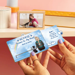 Pet Lover - You Left Pawprints On My Heart - Personalized Pet & You Wooden Slider Card