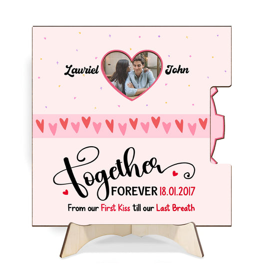 Couple - Together Forever - Personalized Rotating Photo Wooden Plaque