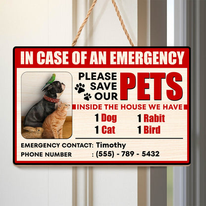 Pet Lover - Please Save Our Pets - Personalized Wooden Door Sign