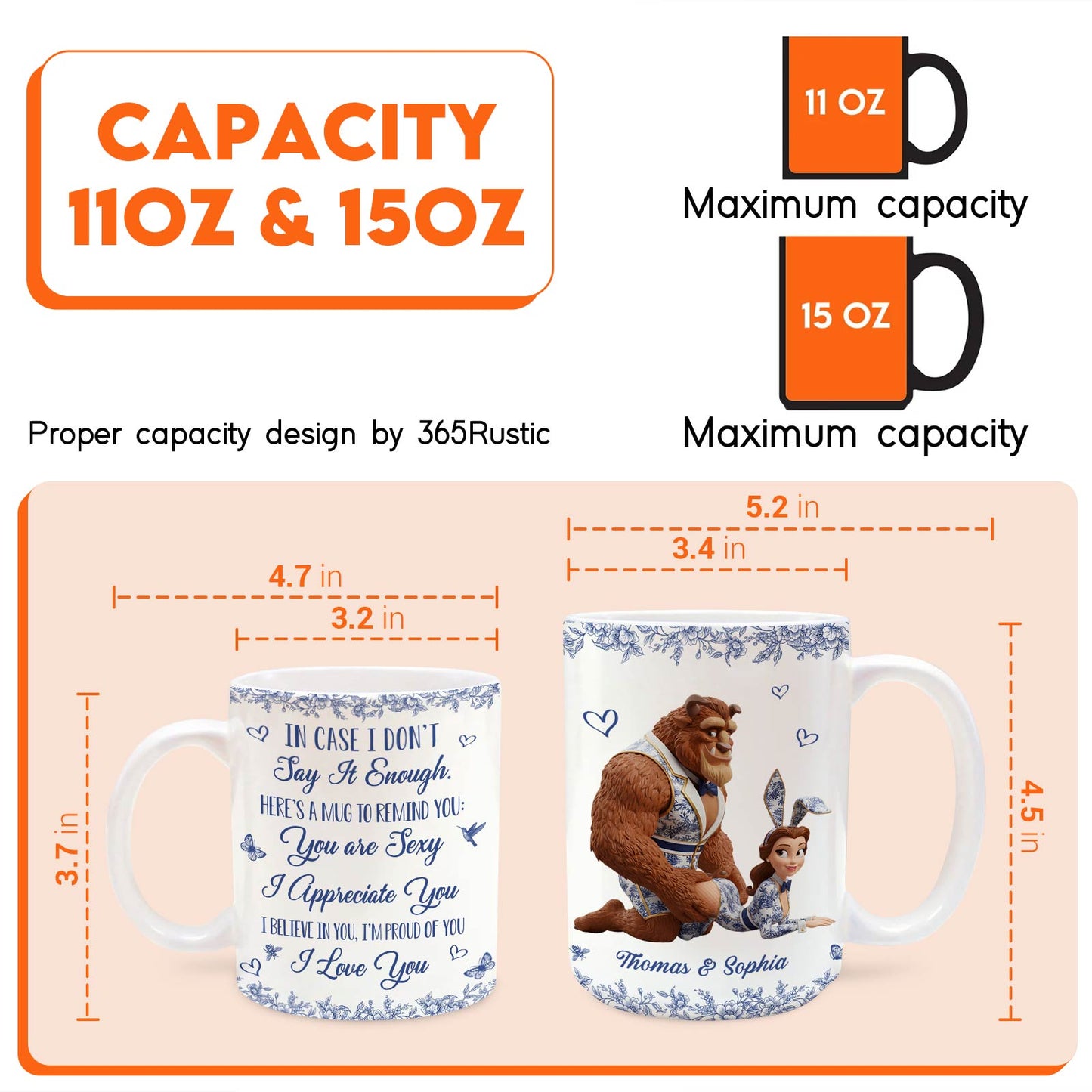 Personalized Couple Mug - Custom Name Romantic Gift