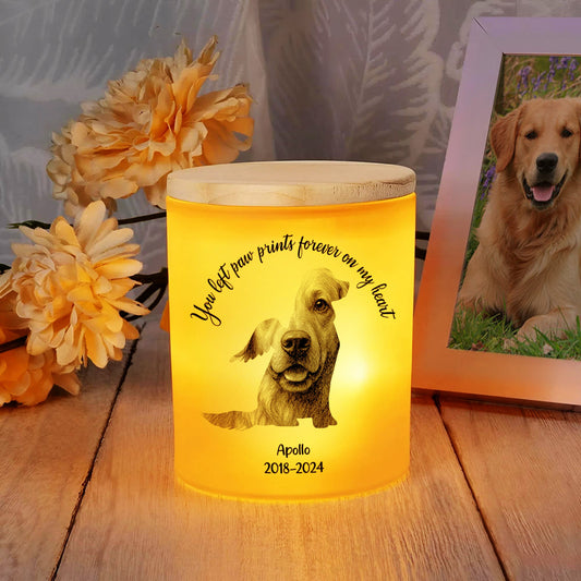 Memorial Gift for Pet Lover - Personalized Candle Jar with LED