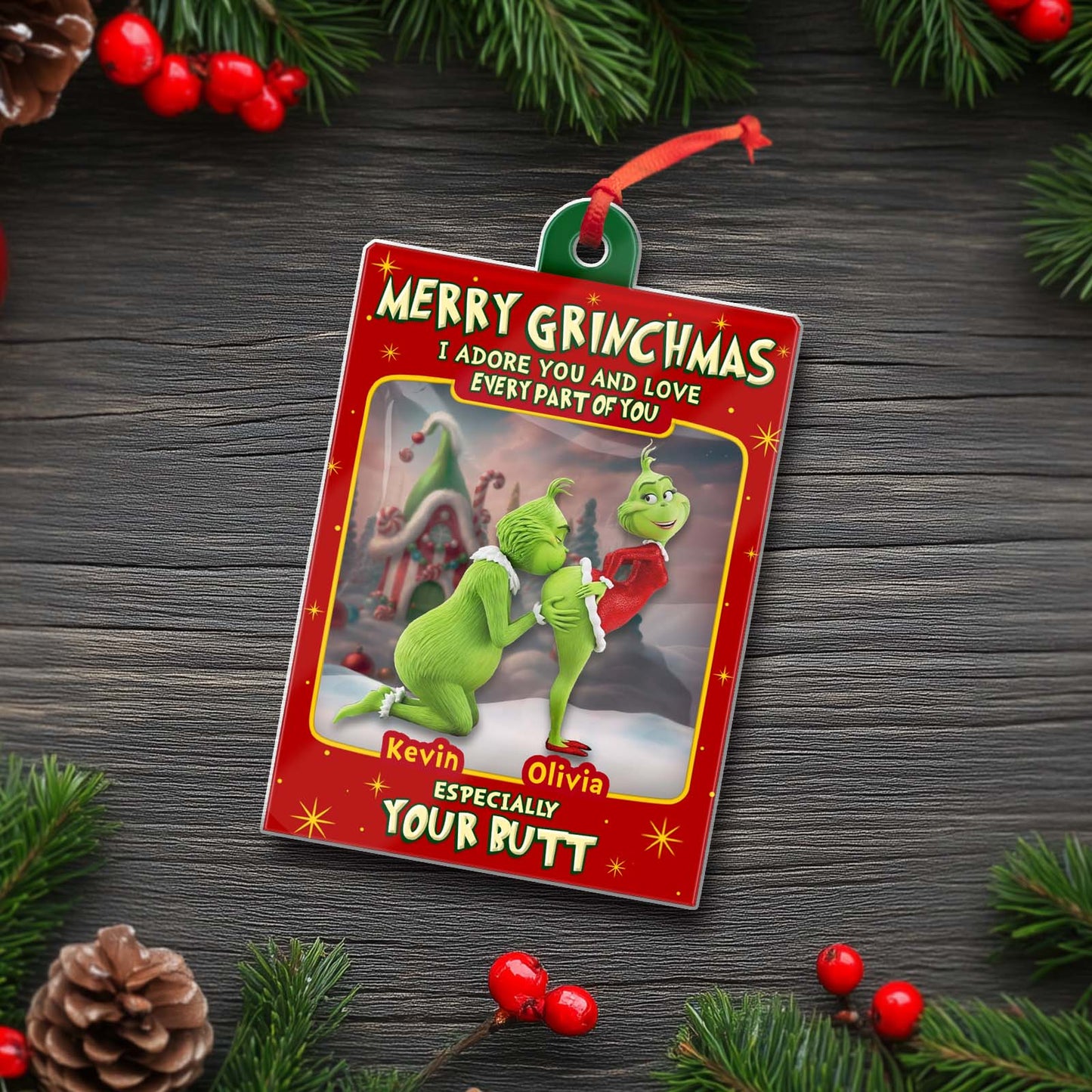 I Adore You And Love Every Part Of You - Personalized Christmas Acylic Ornament