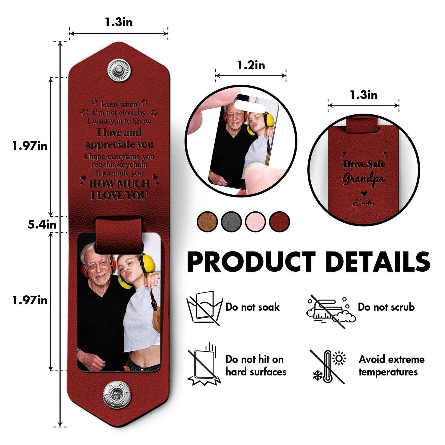 Family - Even When I'm Not Close By, I Want You To Know I Love And Appreciate You - Personalized Leather Photo Keychain