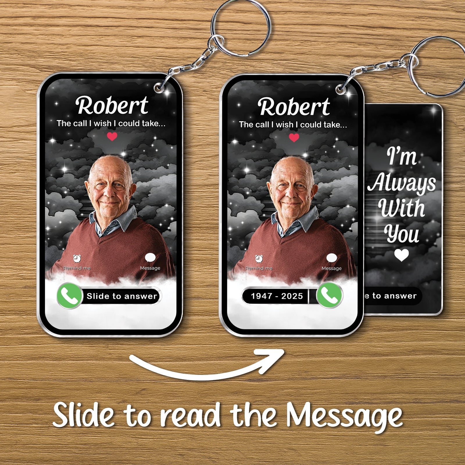 Family - The Call I Wish I Could Take - Personalized Photo Acrylic Slider Keychain