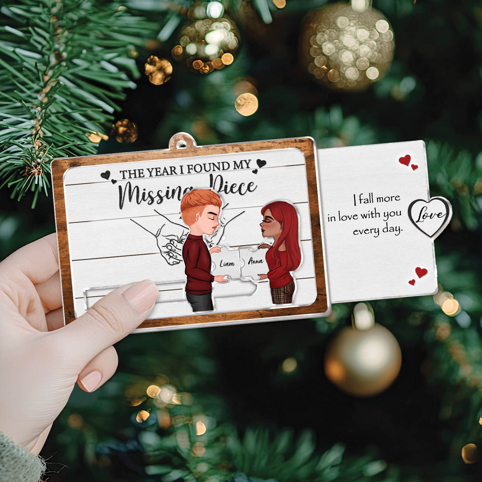 Couple - My Missing Piece - Personalized Acrylic Slider Card