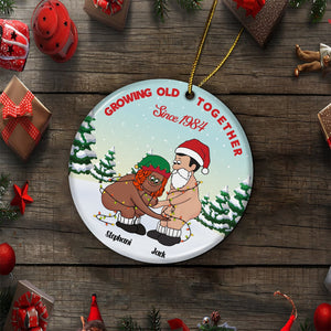Couple - Growing Old Together Since - Personalized Ceramic Ornament