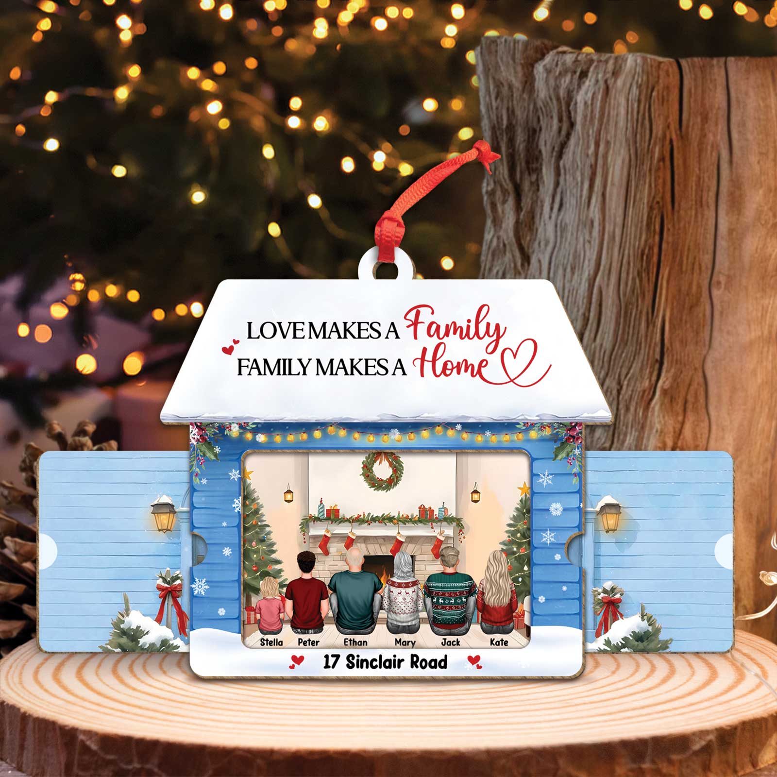 Family - Together Our Favorite Place To Be - Personalized Wooden Slider Card