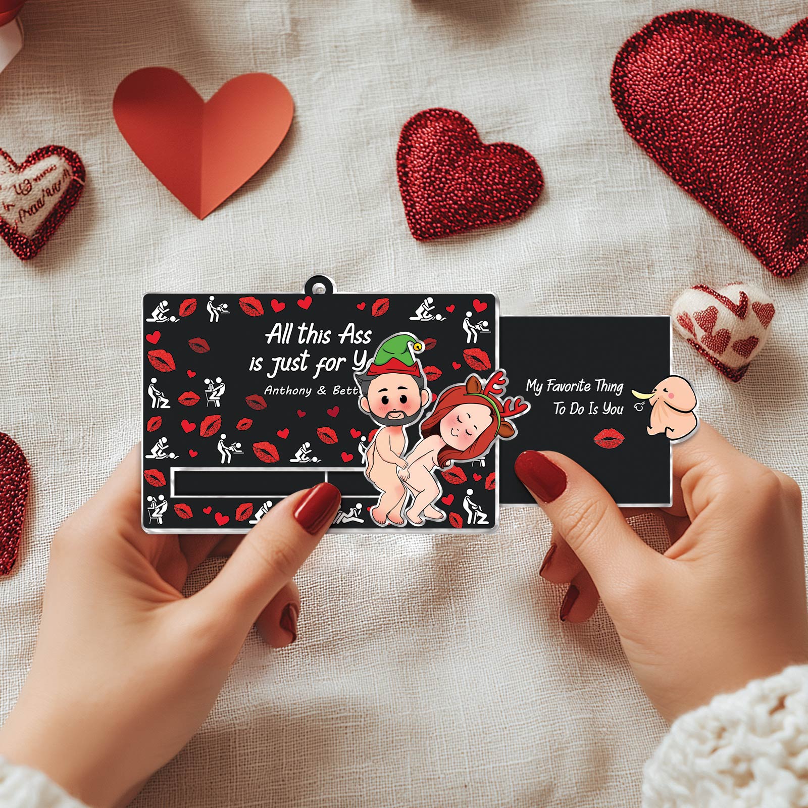 Couple - All This Ass Is Just For You - Personalized Acrylic Slider Card - Ver 3