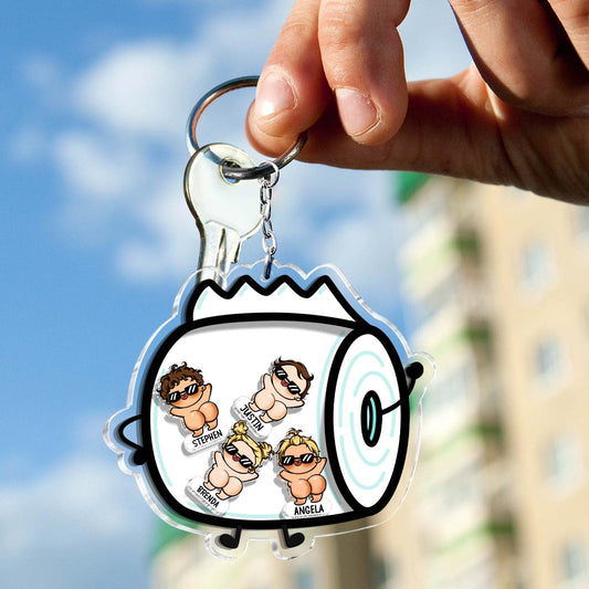 Father - Thanks For Wiping My Butt And Stuff - Personalized Acrylic Shaking Keychain