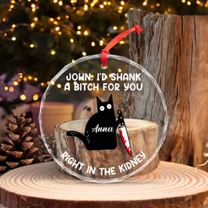 Bestie - I'd Shank A Bitch For You - Personalized Glass Ornament