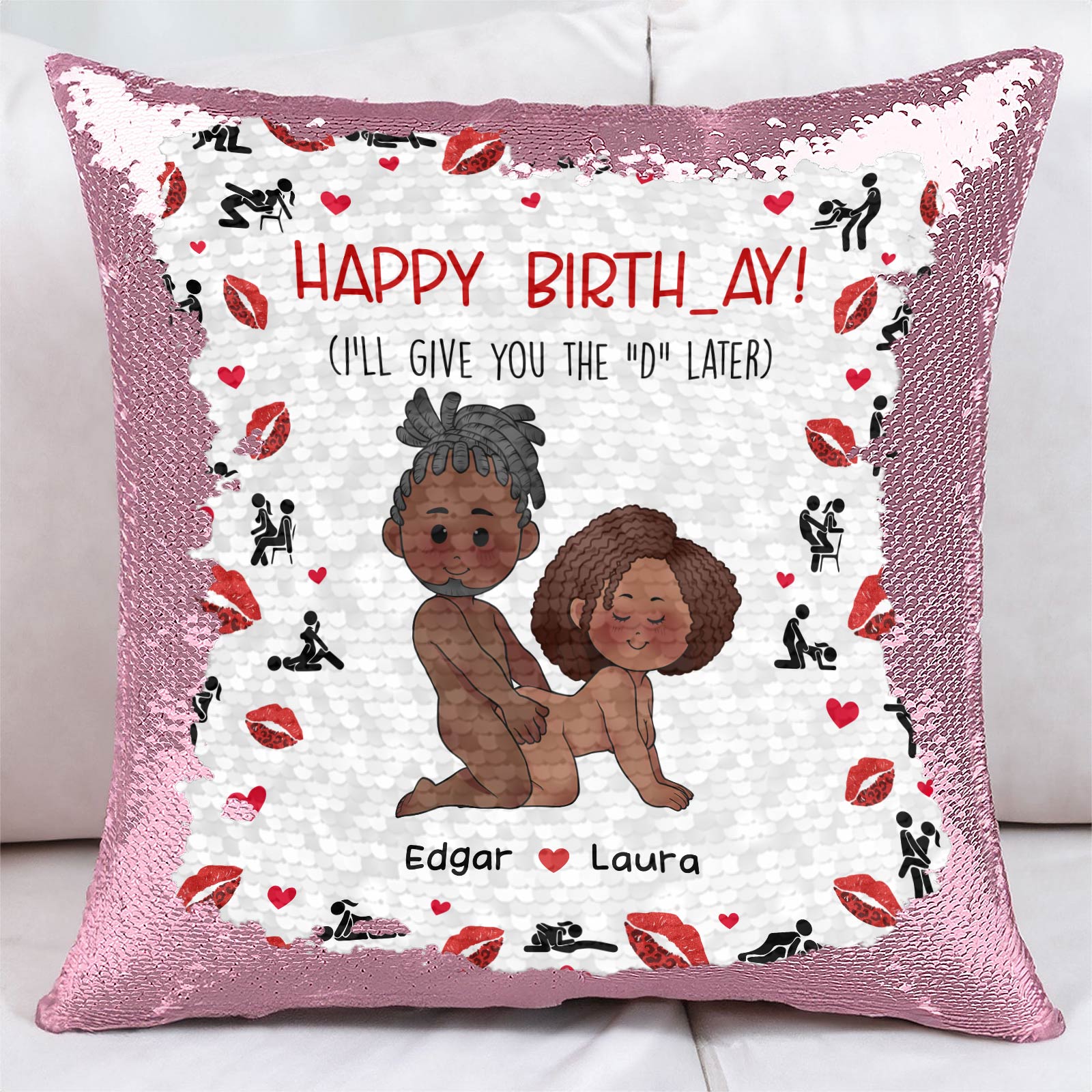 Couple - I F*cking Love You Either Way Works - Personalized Sequin Pillow