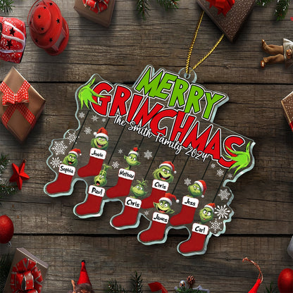 Family - Merry Monster Family - Personalized Acrylic Ornament