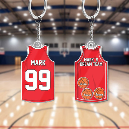Sport - Daddy's Dream Team - Personalized Acrylic Shaking Keychain