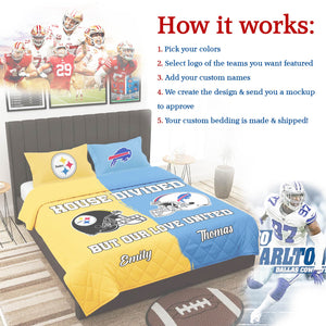 House Divided But Our Love United – Personalized Couple Quilt Bedding Set