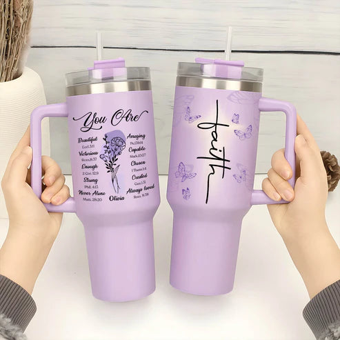 Gifts for Christian Women – Faith-Inspired - Personalized Tumbler With Straw