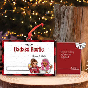 Besties - To My Badass Bestie - Personalized Acrylic Slider Card