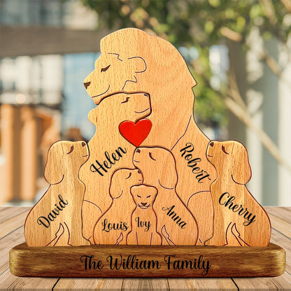 Family - Happy Valentine's Day - Personalized Wooden Puzzle