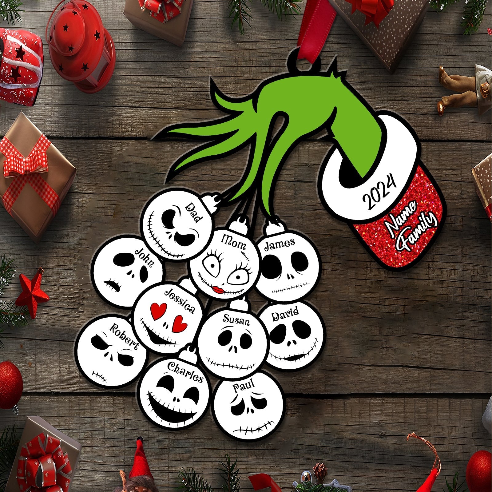 Family - Monster Family - Personalized Acrylic Ornament