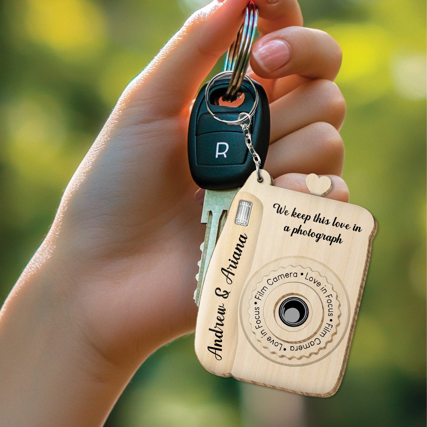 Couple - We Keep This Love In Photograph - Personalized Photo Wooden Slider Keychain