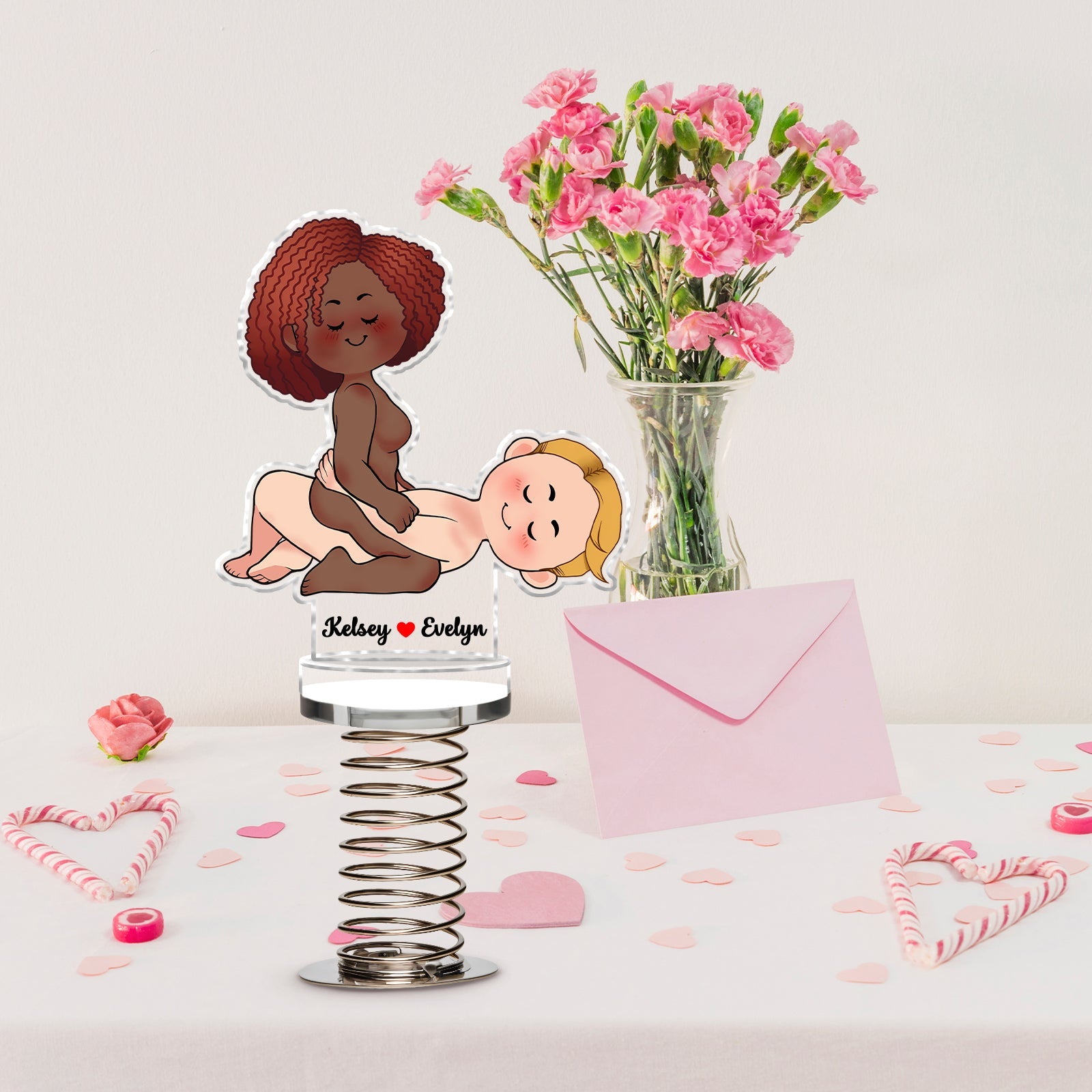 Couple - Love In A Spring - Personalized Shaker Acrylic Standee