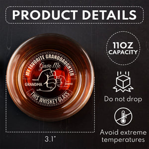 Family - My Favorite Son/Daughter/Granddaughter/Grandson Gave Me This Whisky Glass - Personalized Whisky Glass