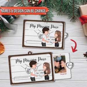 Couple - My Missing Piece - Personalized Custom Photo Acrylic Slider Card