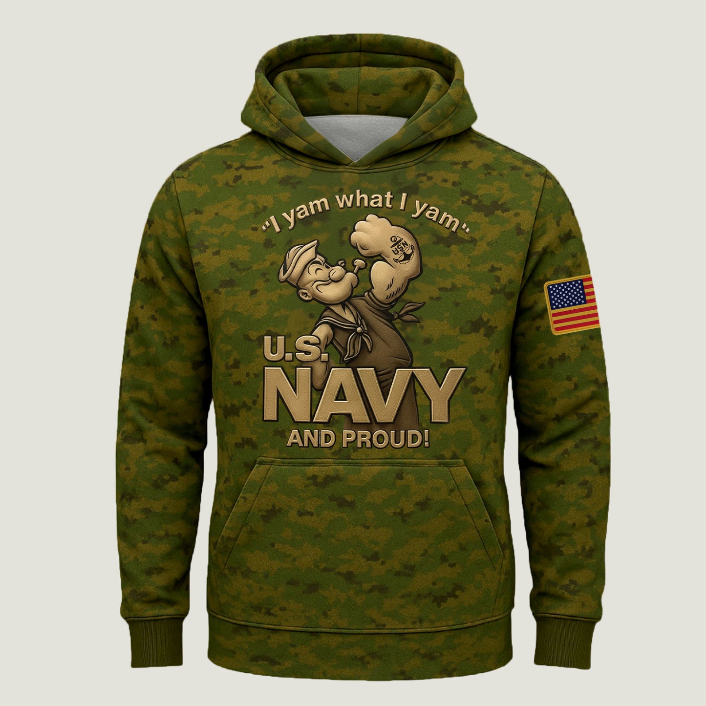 U.S. Navy And Proud Popeye Military Camo Shirt – Patriotic Navy Veteran