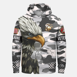 USMC Eagle Veteran Warrior Shirt - Full Print Camouflage