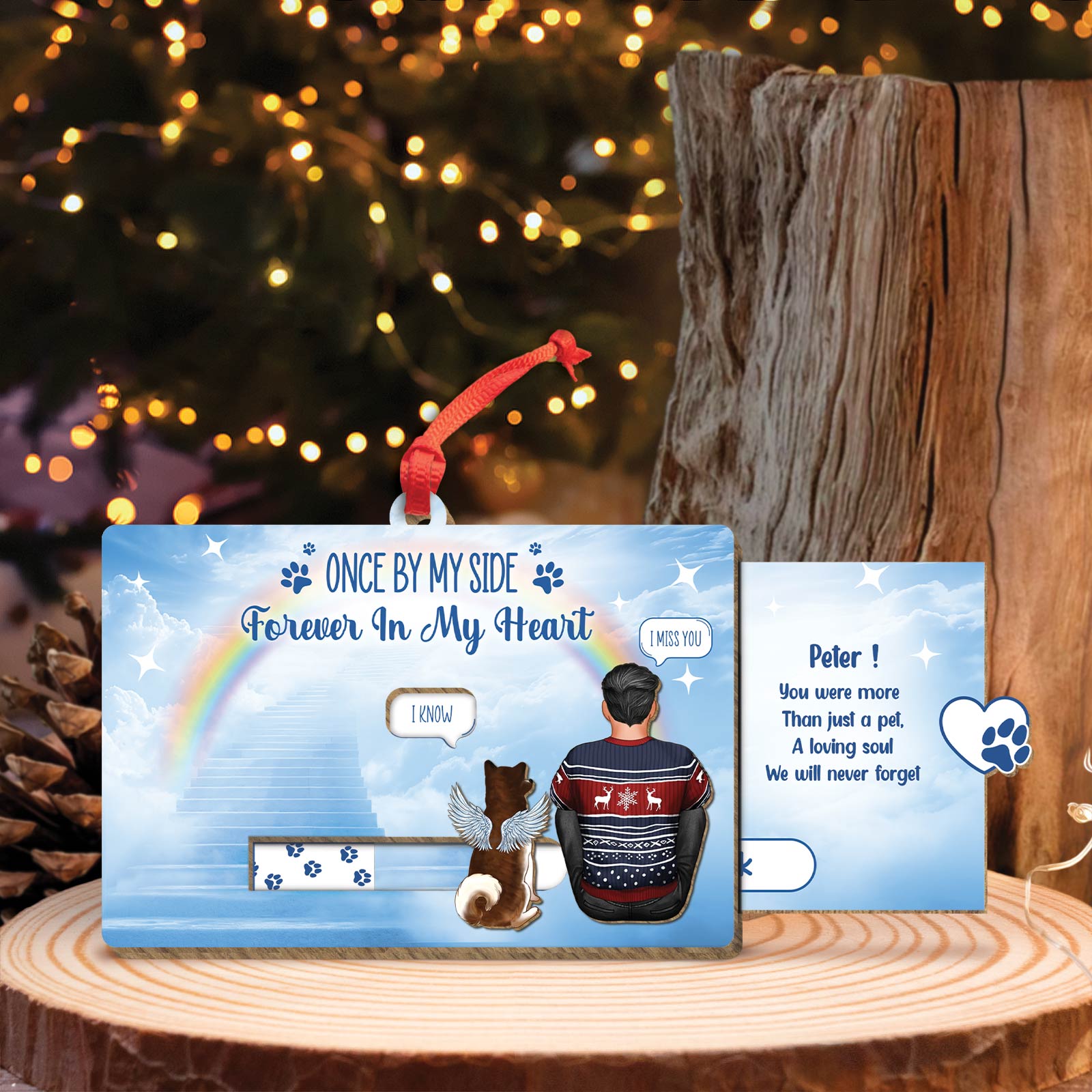 Pet Lover - Once By My Side, Forever In My Heart - Personalized Wooden Slider Card