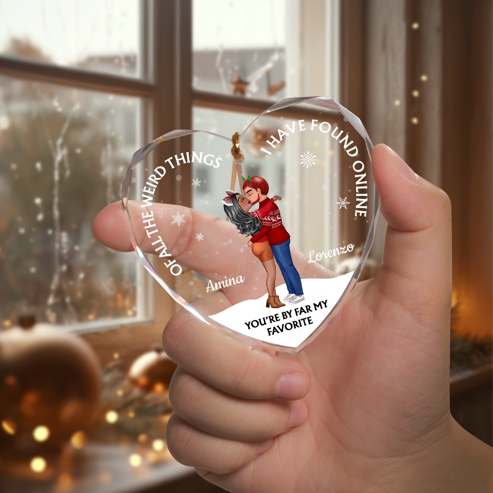 Couple - You're By Far My Favorite - Personalized Glass Ornament