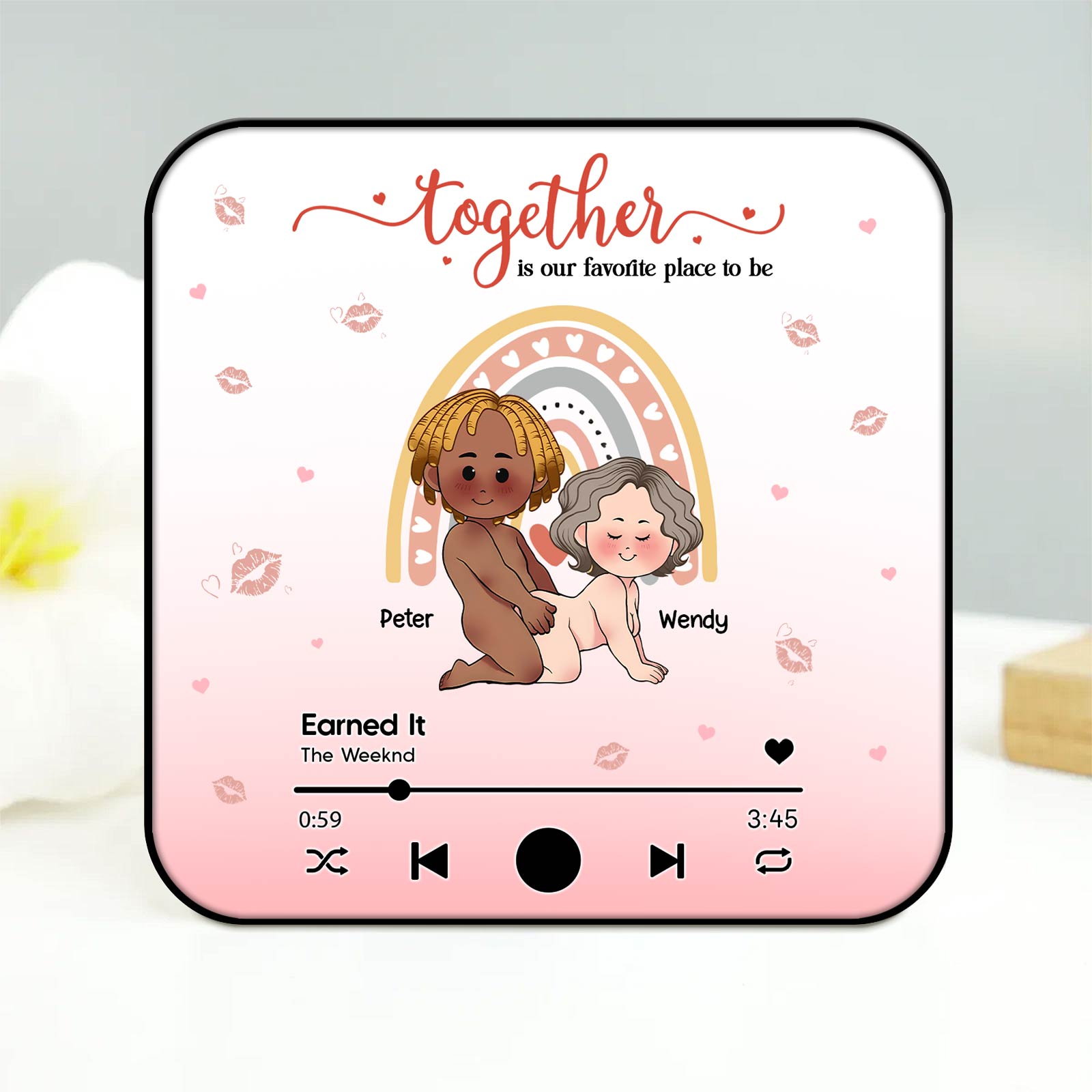 Couple - Together Is Our Favorite Place To Be - Personalized Music Refrigerator Magnet