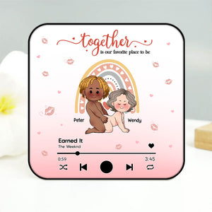 Couple - Together Is Our Favorite Place To Be - Personalized Music Refrigerator Magnet