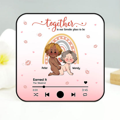 Couple - Together Is Our Favorite Place To Be - Personalized Music Refrigerator Magnet