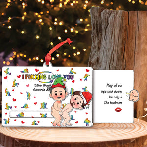 I F*cking Love You - Personalized Acrylic Slider Card for Couple