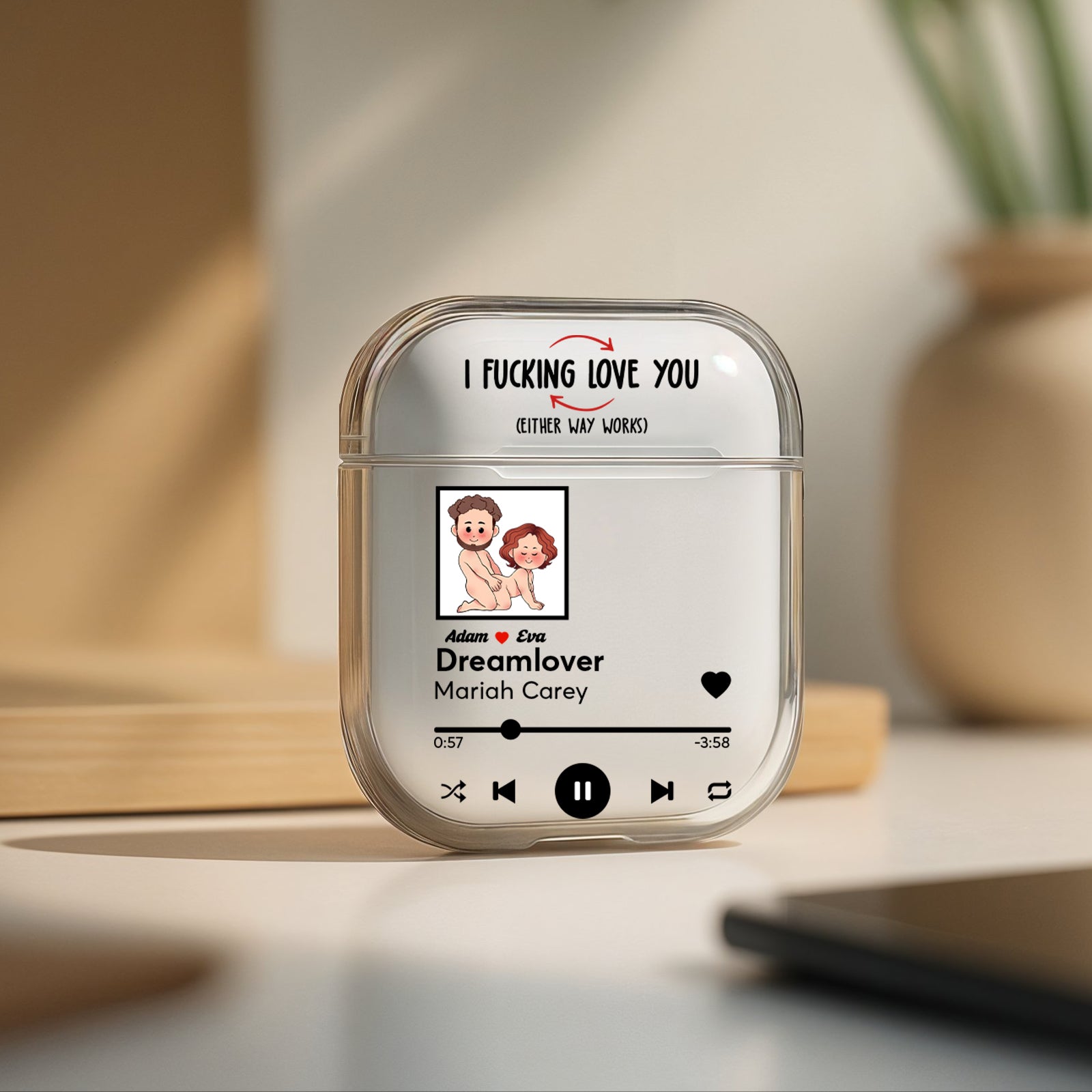 Couple - I F*cking Love You (Either Way Works) - Personalized Airpods Case