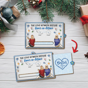 Besties - I Wish We Lived Closer - Personalized Wooden Slider Card
