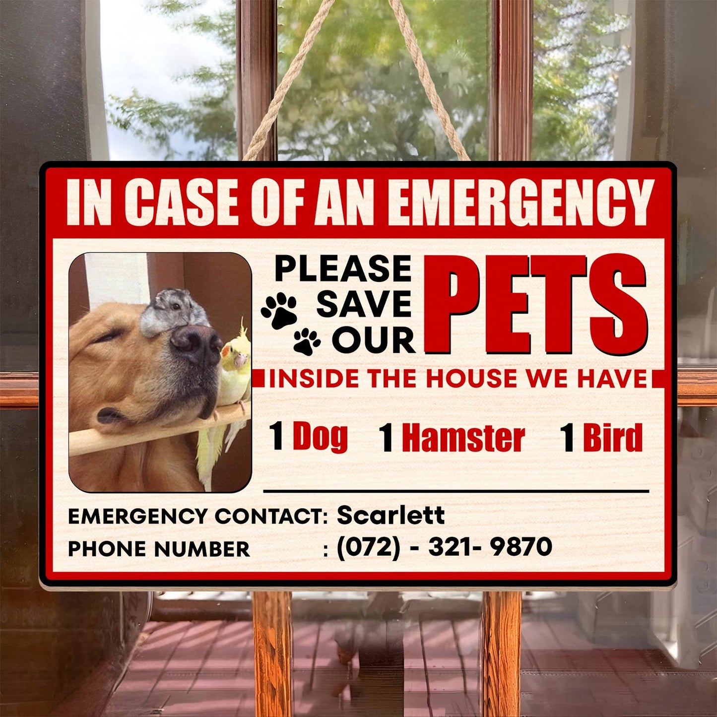 Pet Lover - Please Save Our Pets - Personalized Wooden Door Sign