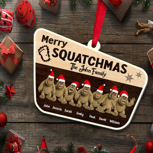 Family - Merry Squatchmas Bigfoot Family - Personalized Acrylic Ornament